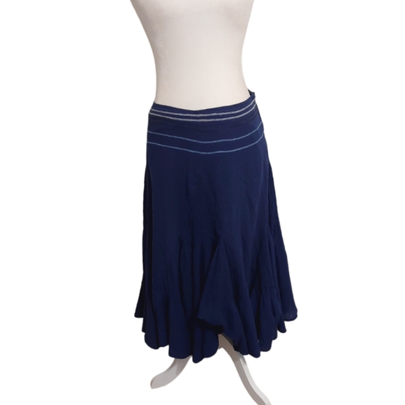 NY Collection Boho Gauze Style Skirt - Blue - Picture 2 of 7
